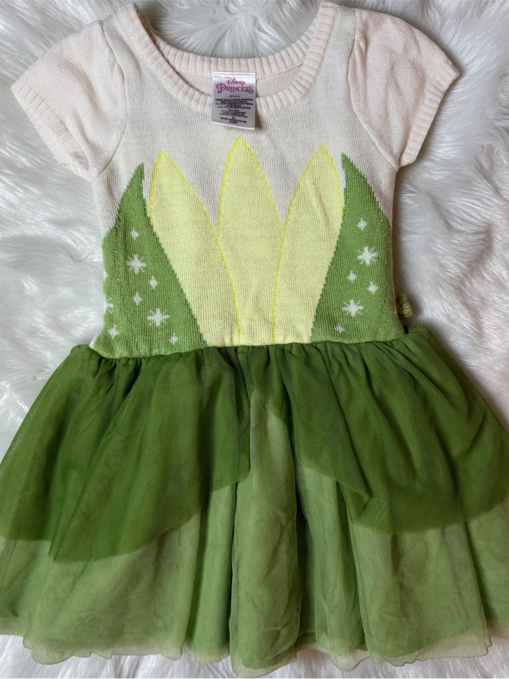 Disney Green and Cream Fairy Tutu Dress
